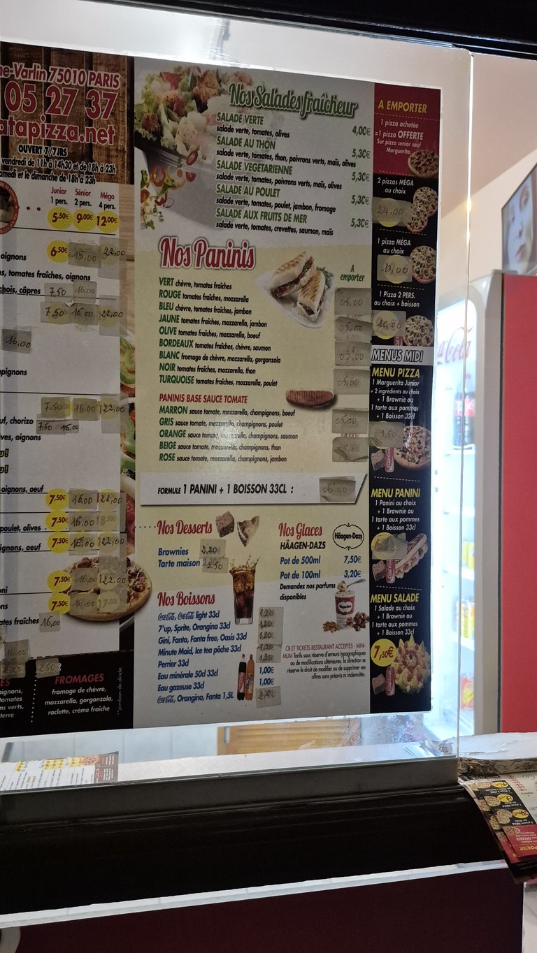 PATAPIZZA menu 2