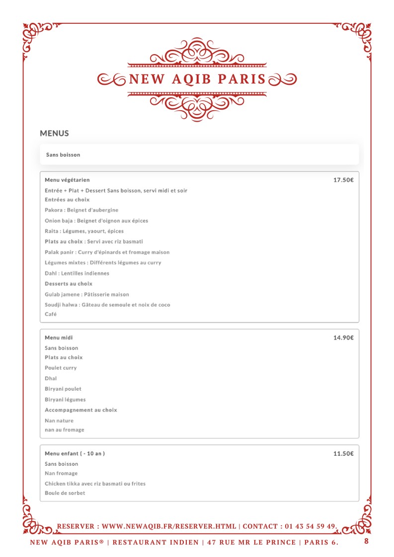 New Aqib menu 7