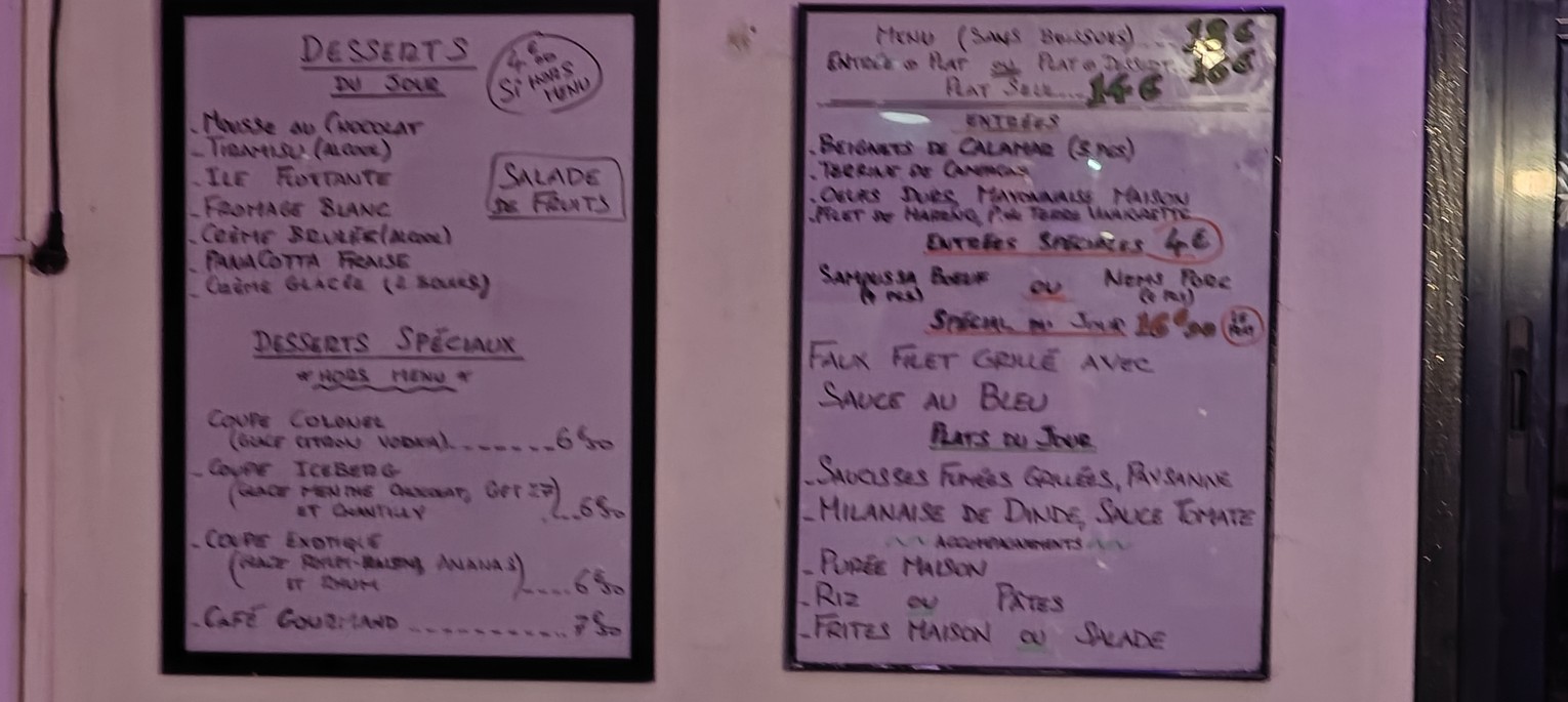 L' Orchidée menu 2