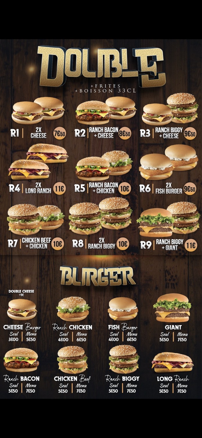 Ranch Burger menu 2