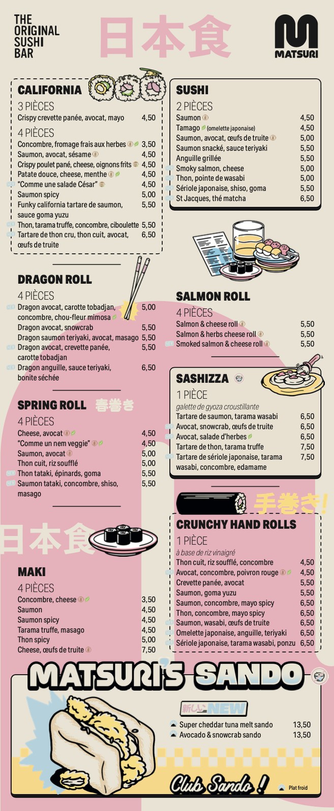 Matsuri Courcelles menu 2