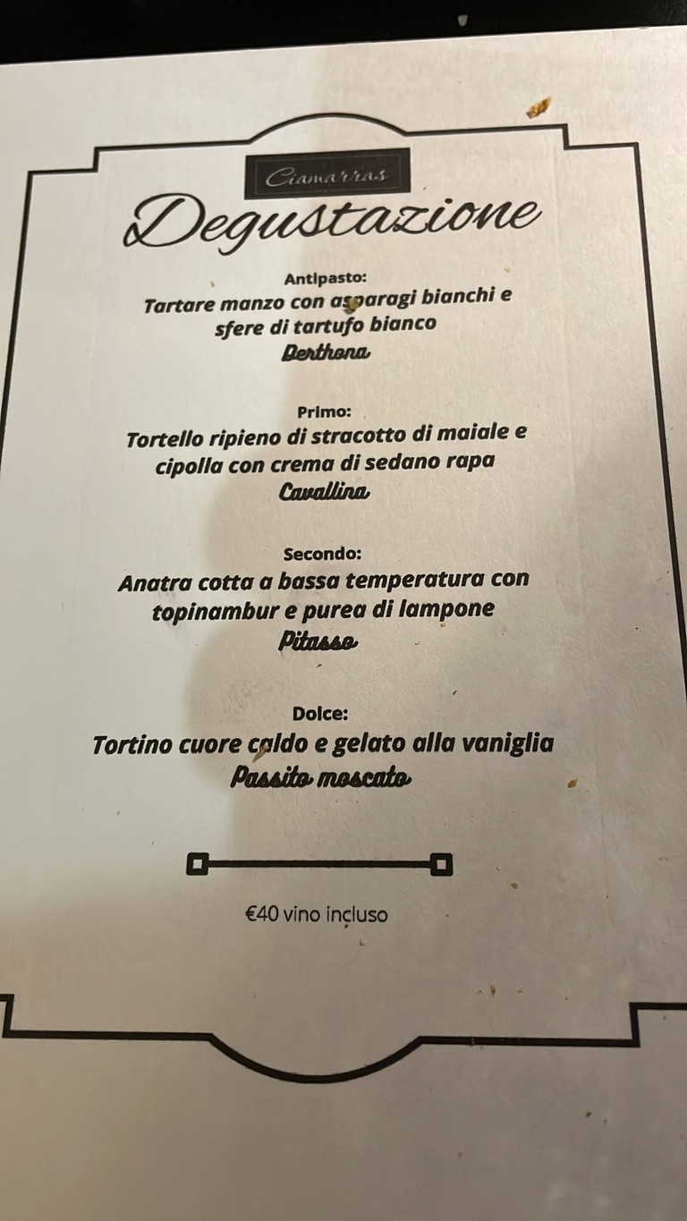 Ciamarras menu 2