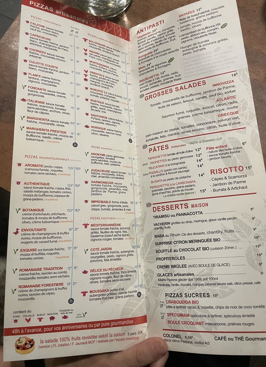 Innovizza menu 3