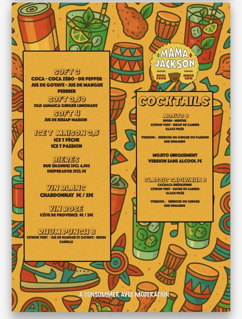 Mama Jackson Soul Food París menu 2