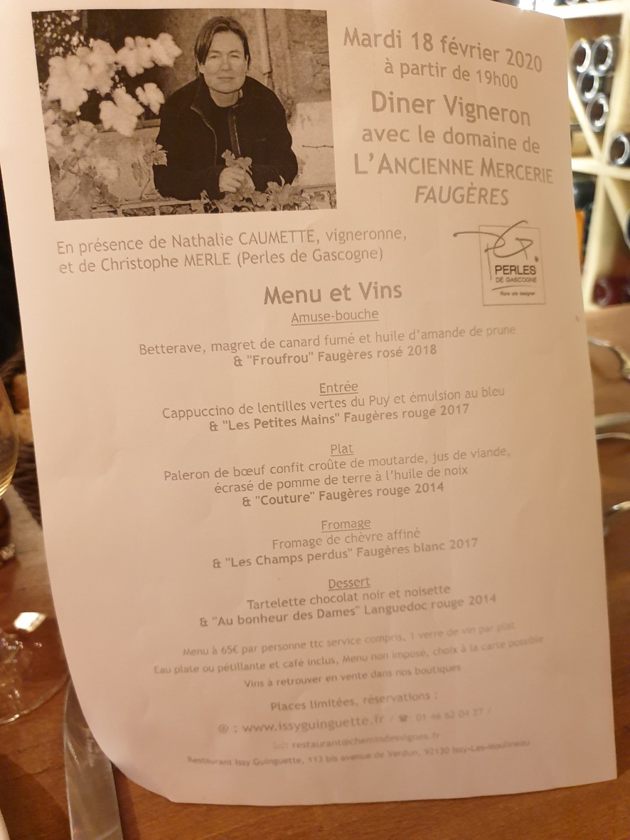 Issy Guinguette menu 1