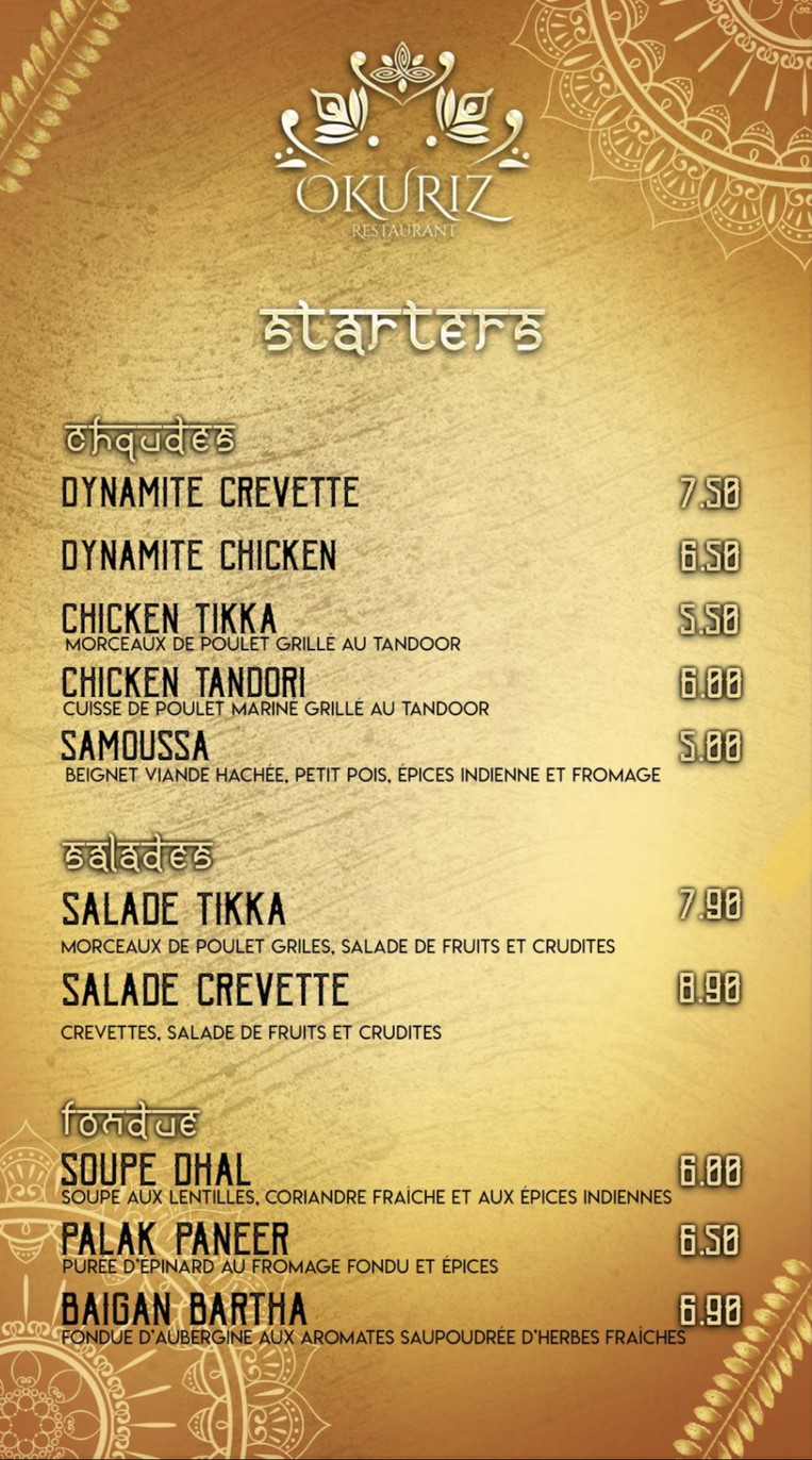 Okuriz menu 1