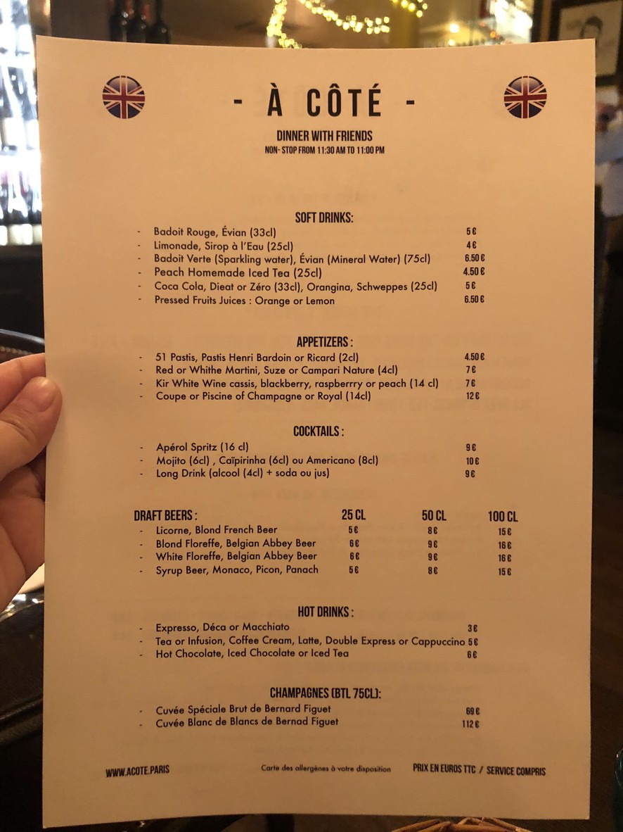 À Côté menu 2