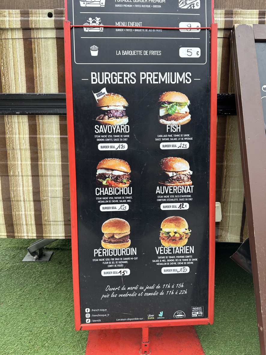 Food Truck French Toque menu 1