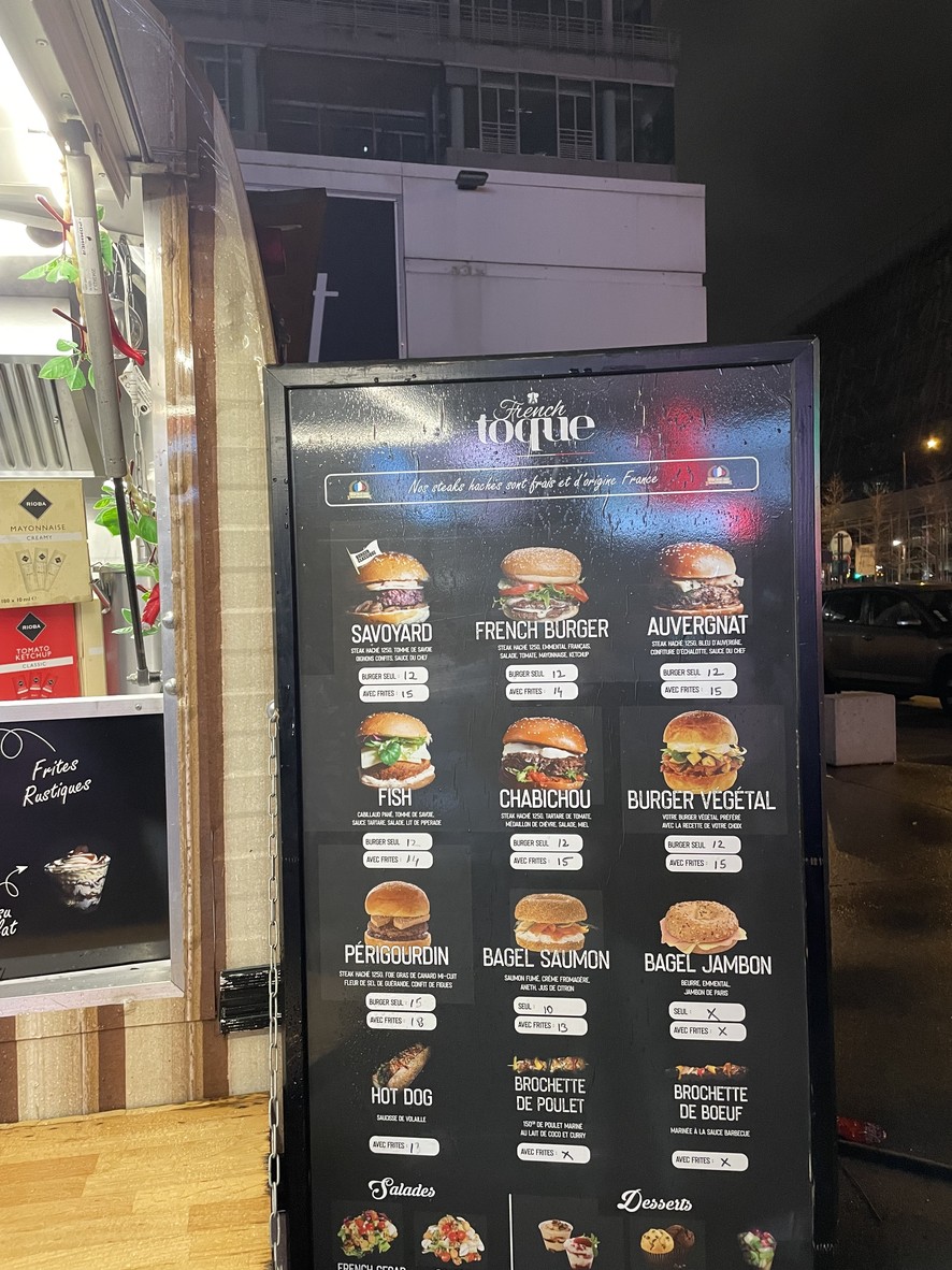 Food Truck French Toque menu 2