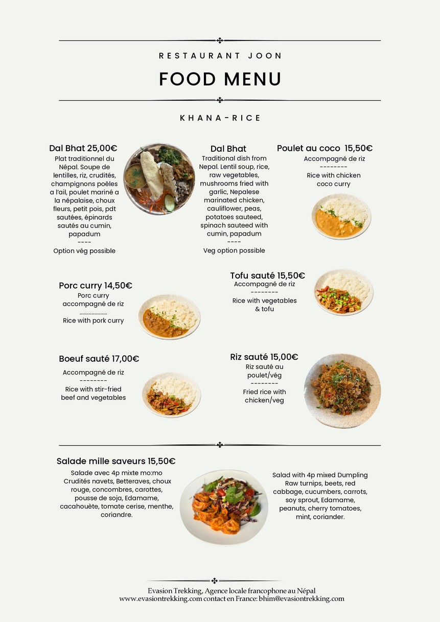 Joon "Restaurant Népalais" menu 4