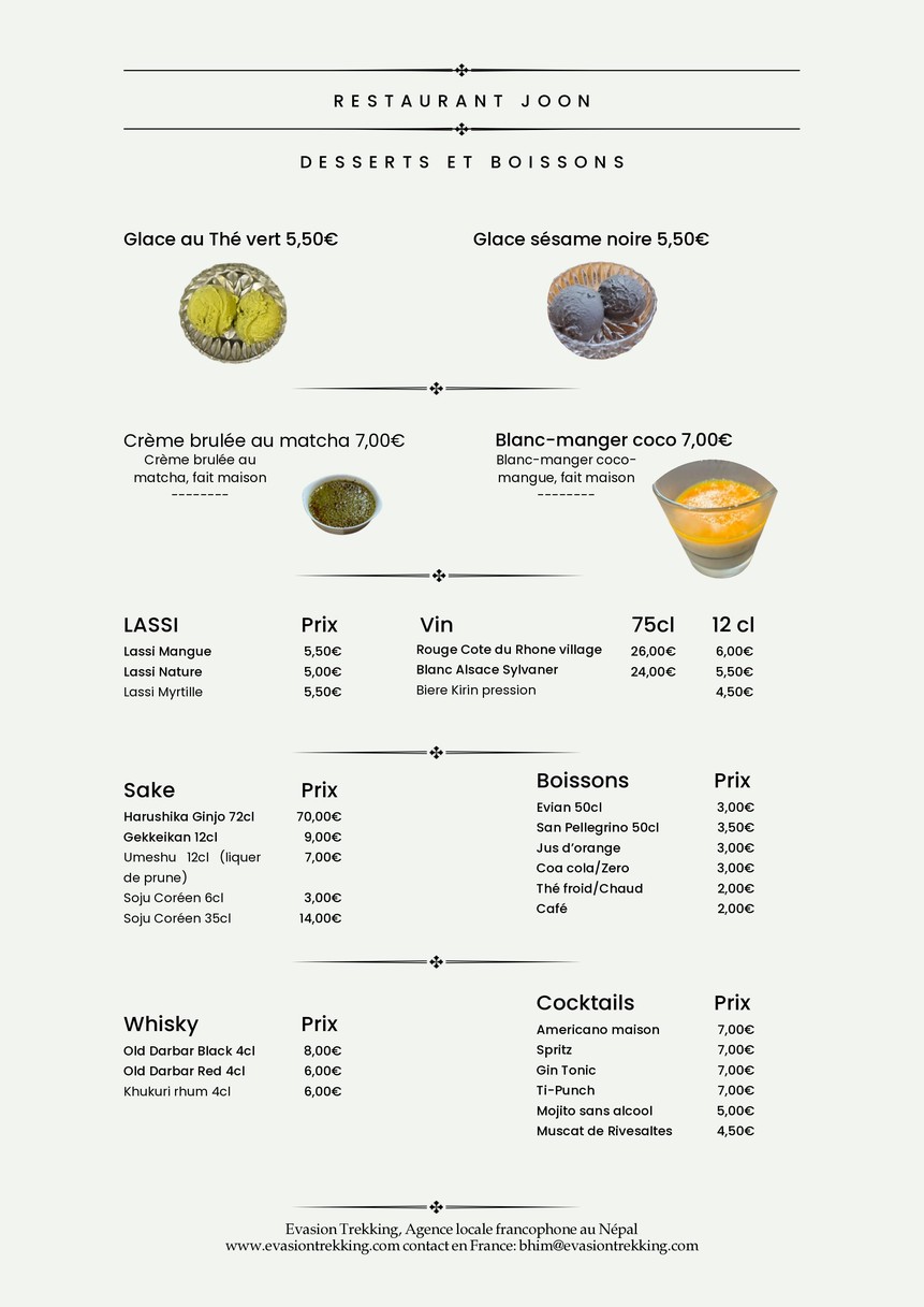 Joon "Restaurant Népalais" menu 5
