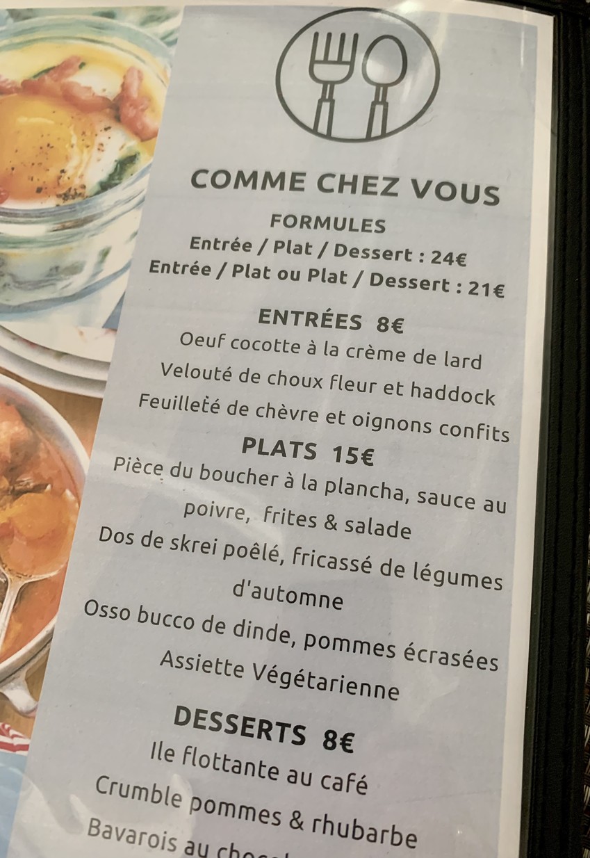Comme Chez Vous-L Emaillerie menu 2