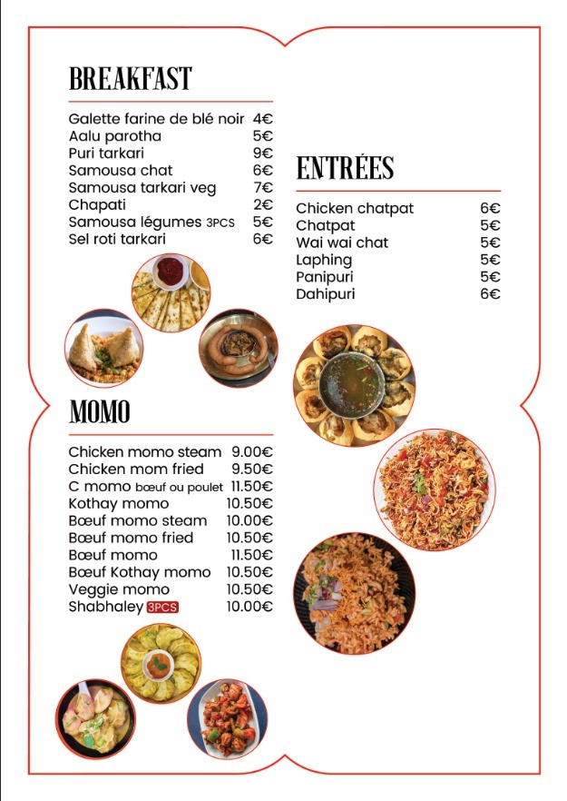 POTALA RESTAURANT menu 1