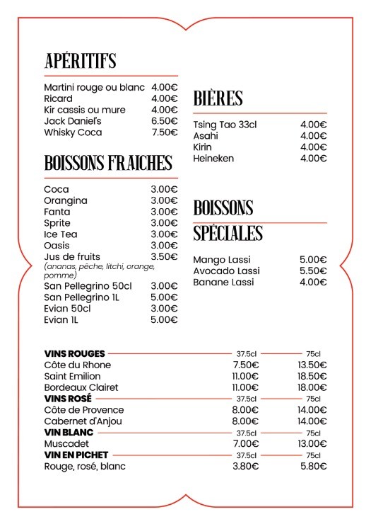 POTALA RESTAURANT menu 4