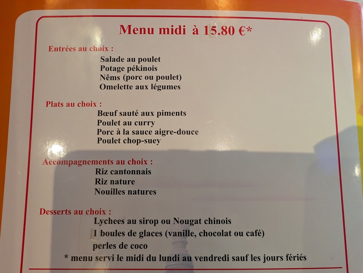 Le Palais Hon Sing menu 1