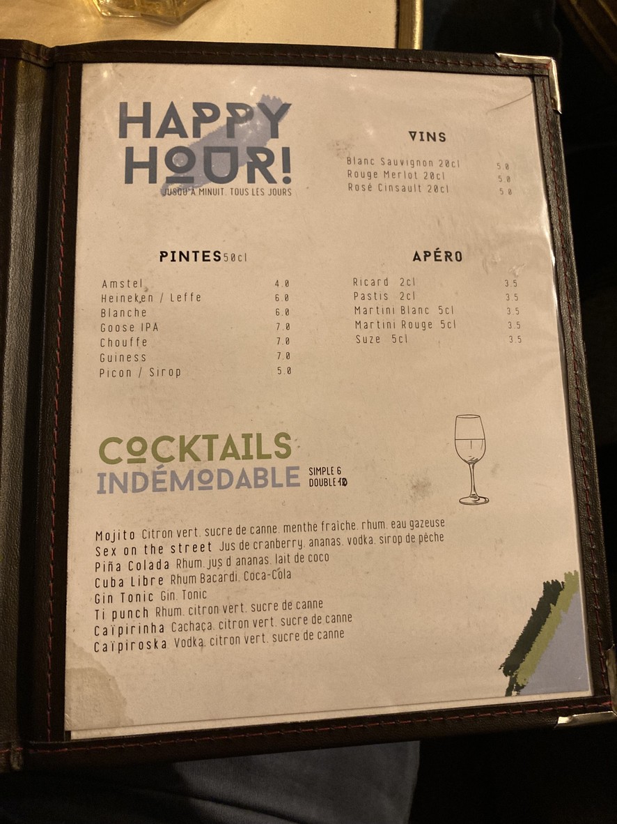 Les Anémones menu 3