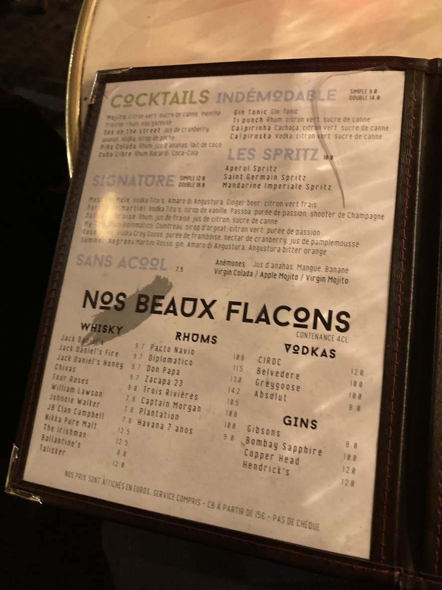 Les Anémones menu 4
