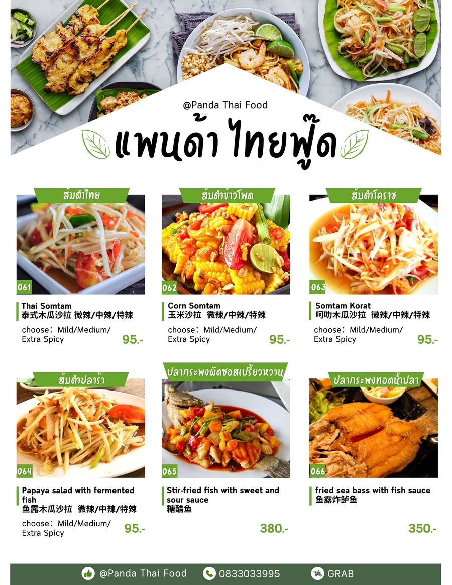 Panda Thai Food & Vegetarian menu 2
