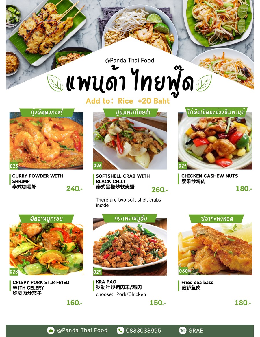 Panda Thai Food & Vegetarian menu 4