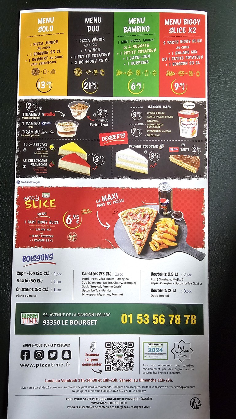 Pizza Time® Le Bourget menu 4