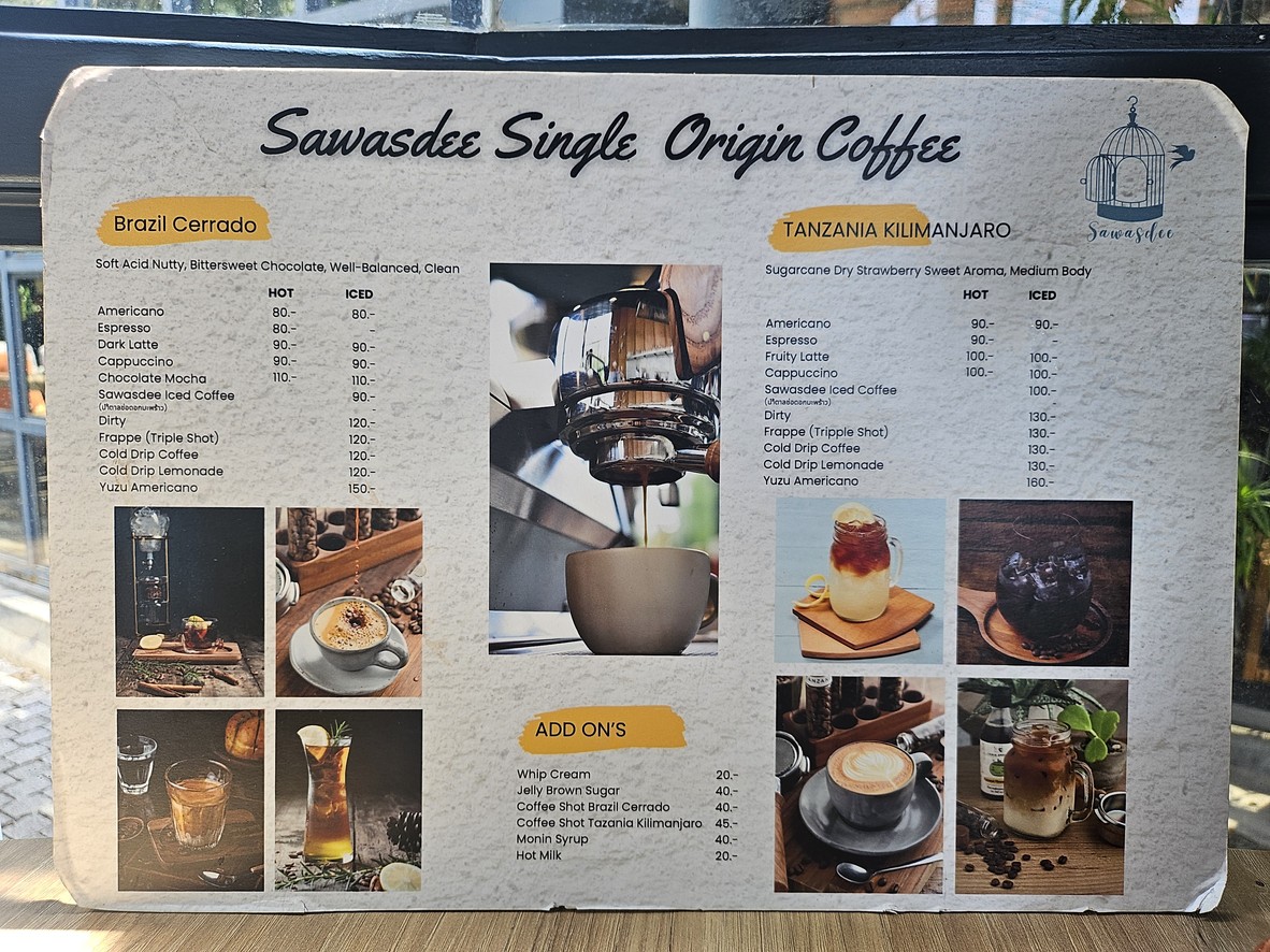 Sawasdee Cafe’ de Pakkret menu 1