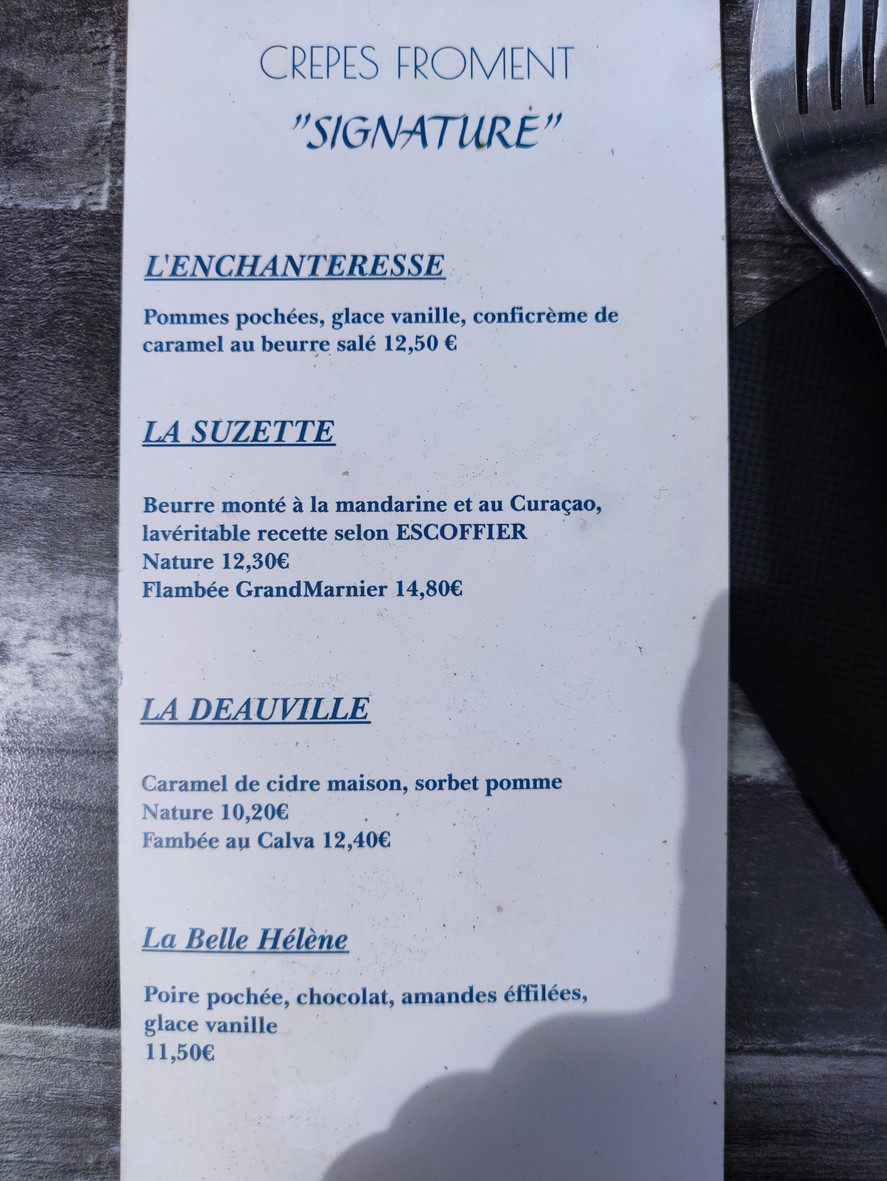 Crêperie L'Armorique menu 3