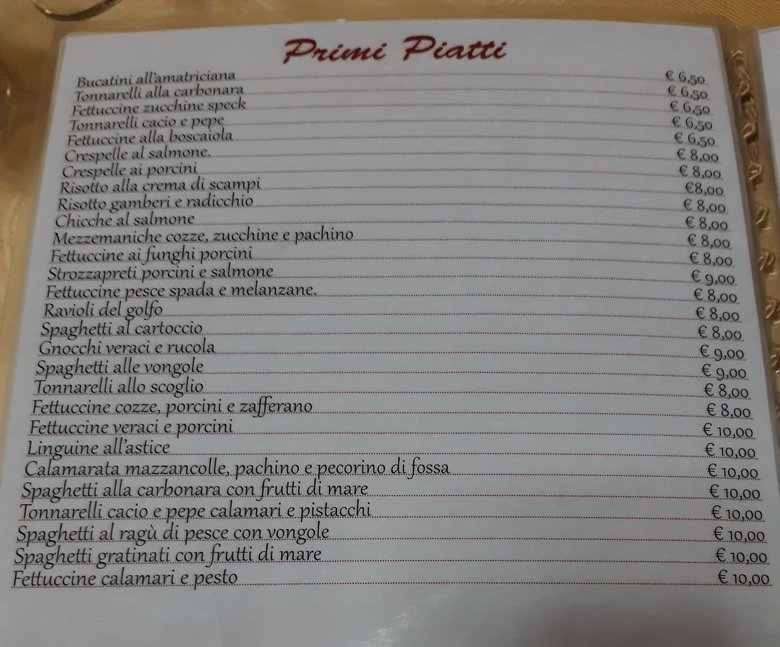 Ristorante Stella Marina menu 2