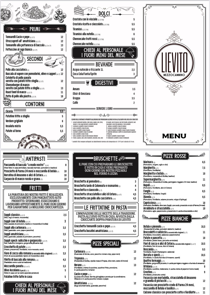 Lievito Mezzocammino menu 3