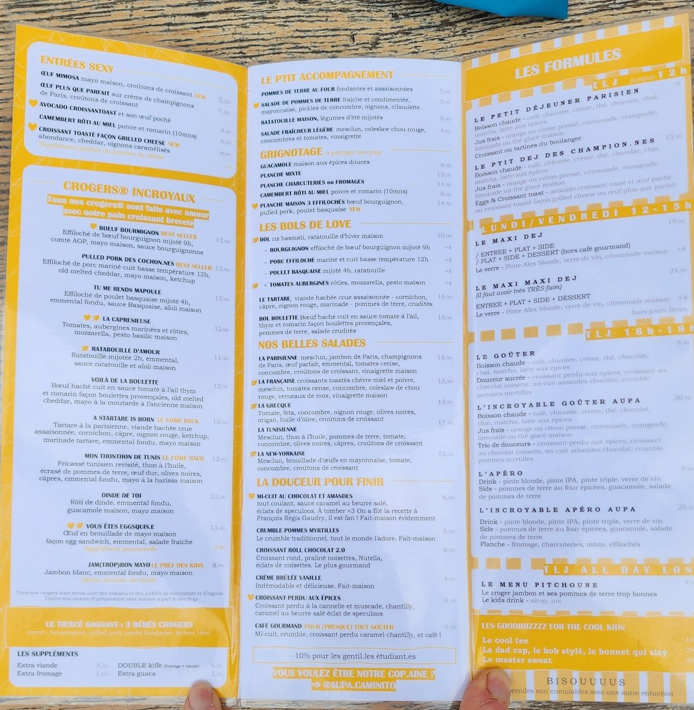 Aupa Caminito menu 1