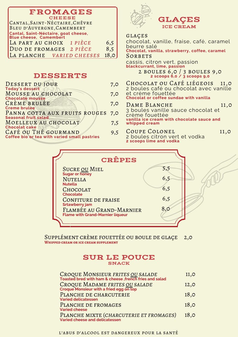 La Consigne menu 2