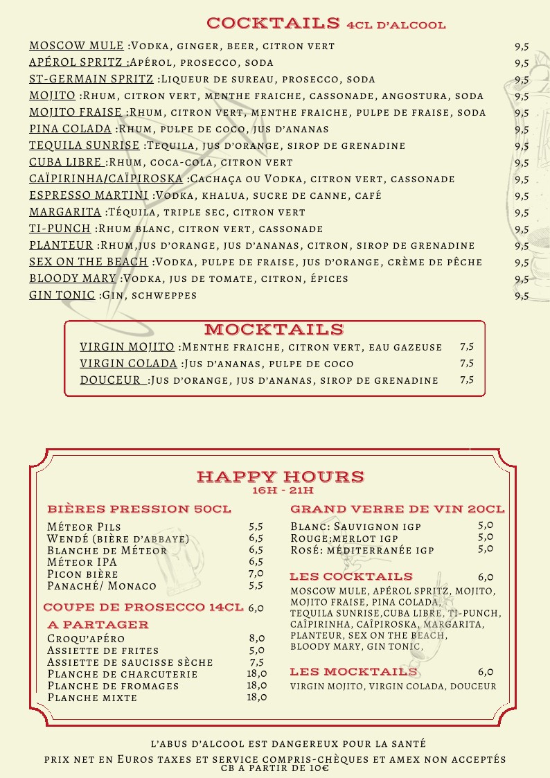 La Consigne menu 4