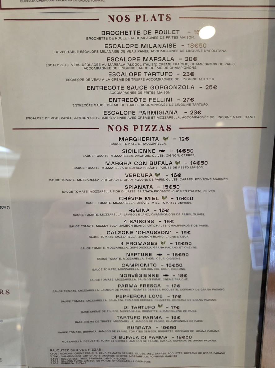Arcades披萨 menu 3