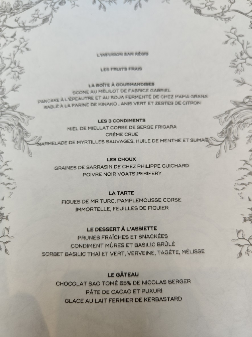 Les Confidences menu 3