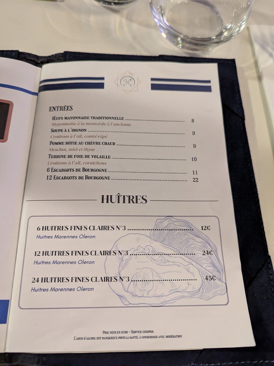 Le Victor Hugo menu 2