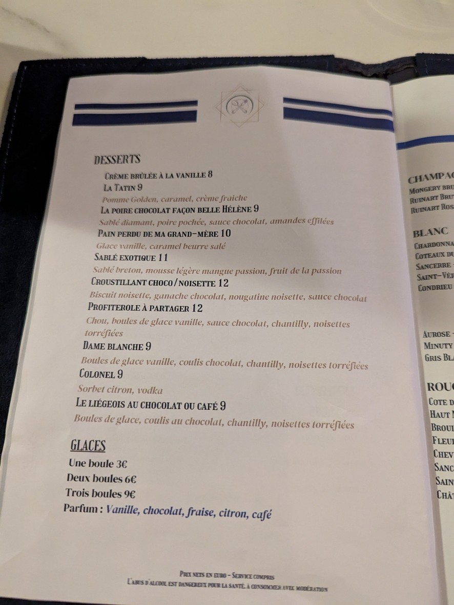 Le Victor Hugo menu 5