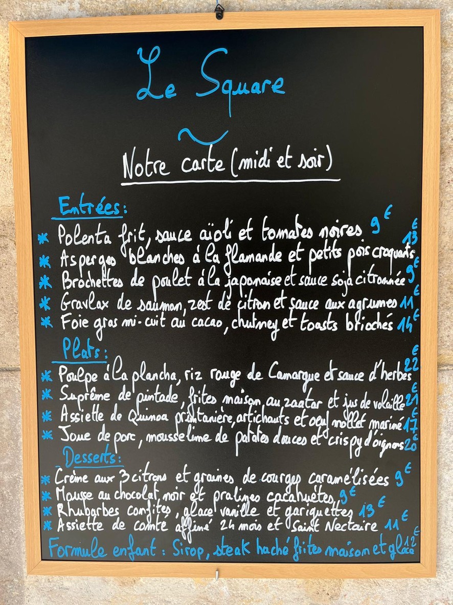 Le Square menu 1