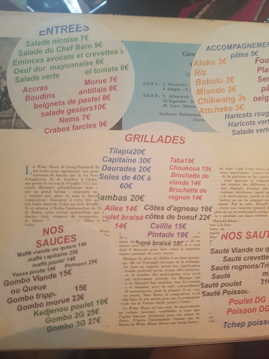 RESTAURANT LE BAROMETRE menu 1