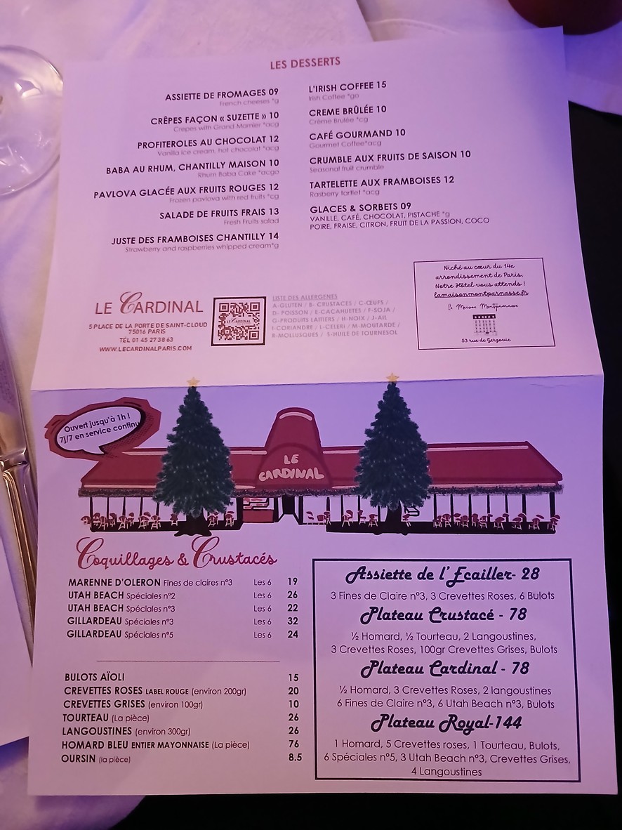 Le Cardinal menu 2