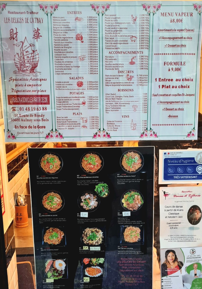 Les Délices de Cathay menu 1