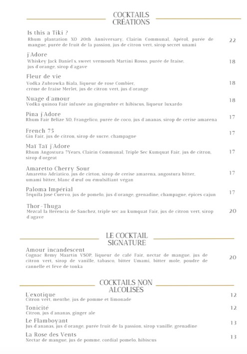 Restaurant j'Adore ! menu 3
