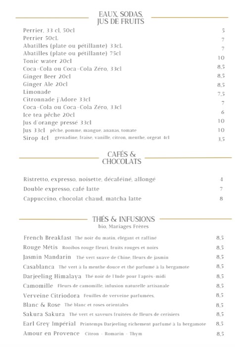 Restaurant j'Adore ! menu 7