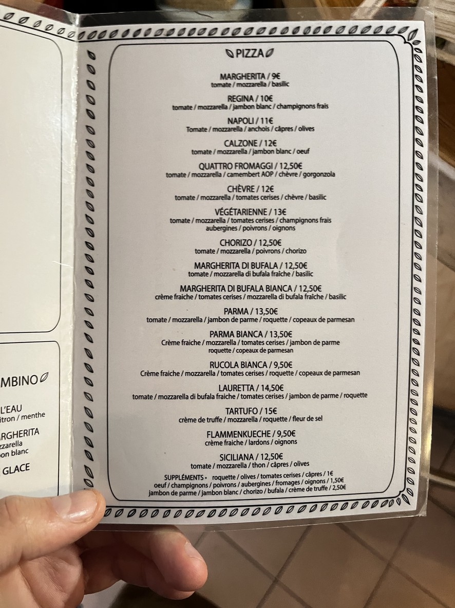 Lauretta menu 2