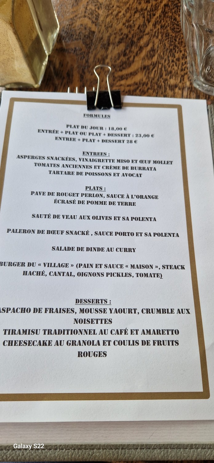 Village Suresnes menu 2