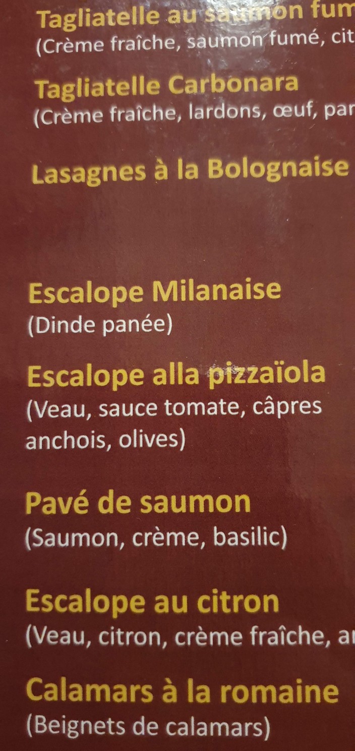 Pizza Delizia menu 2