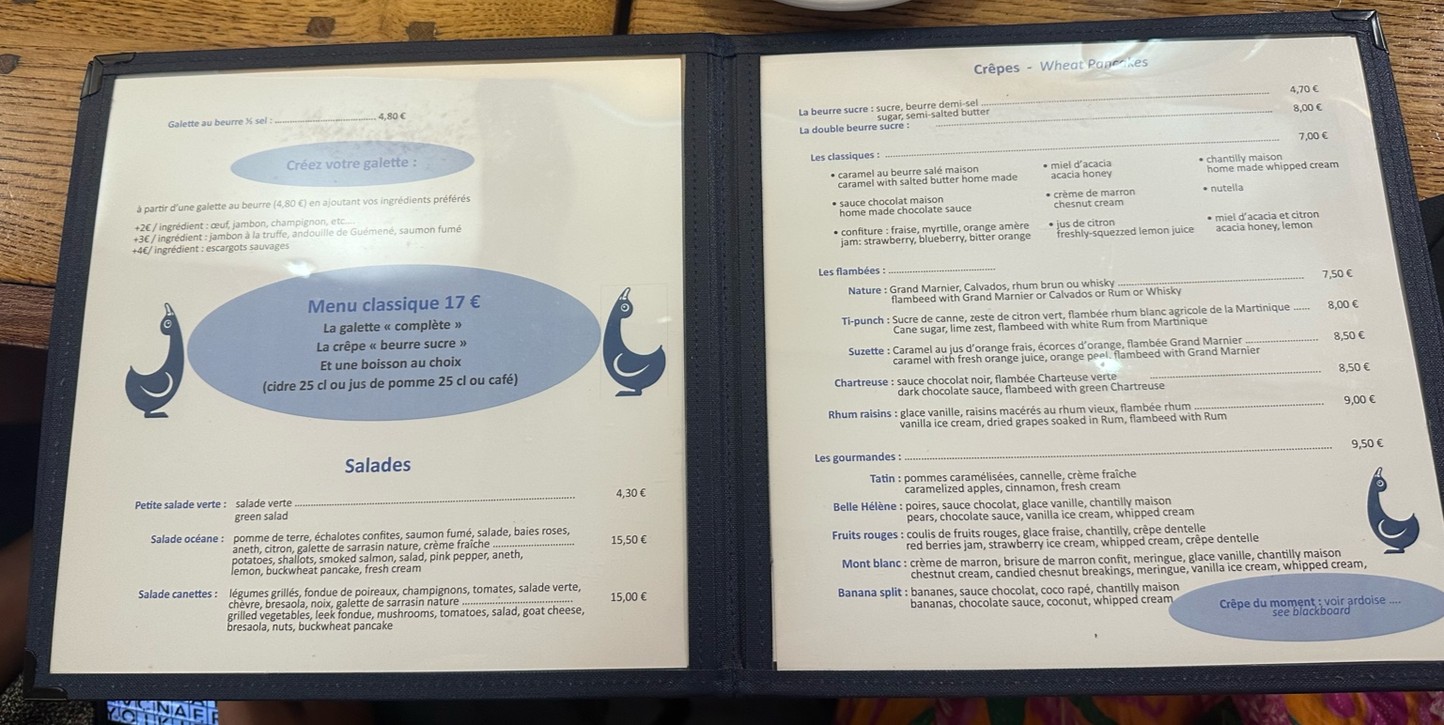Crêperie des Canettes menu 2