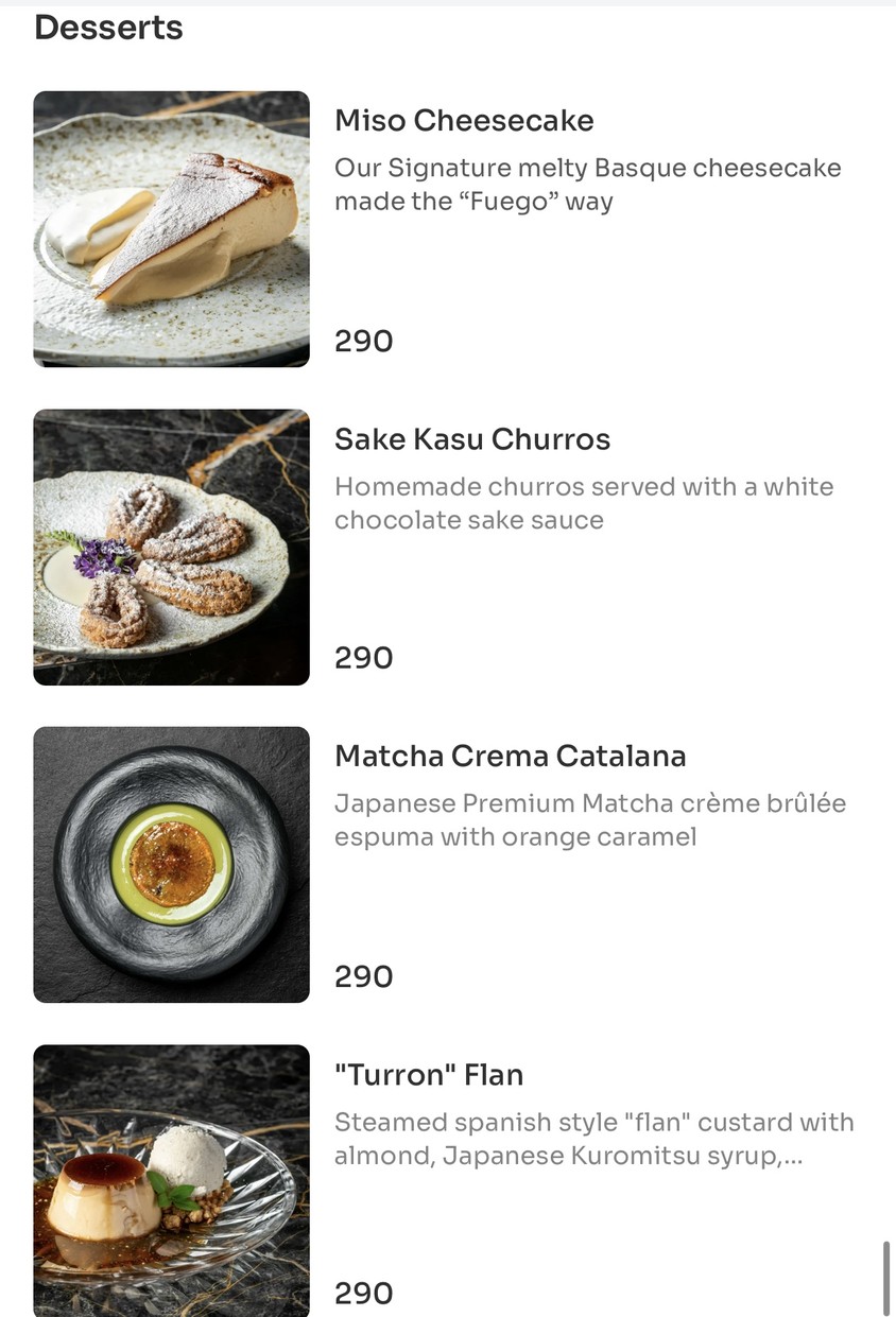 Fuego menu 9