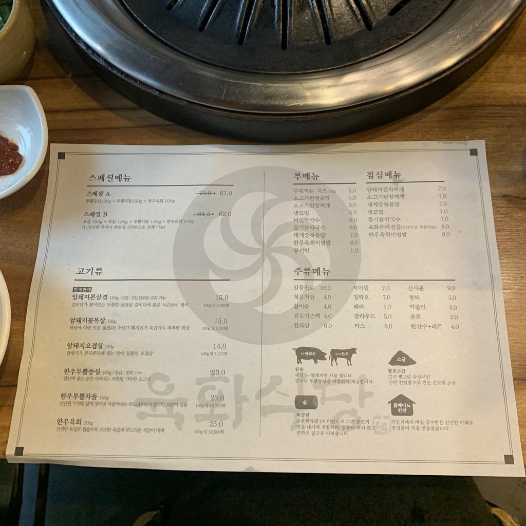 Yukhwa Sikdang menu 1