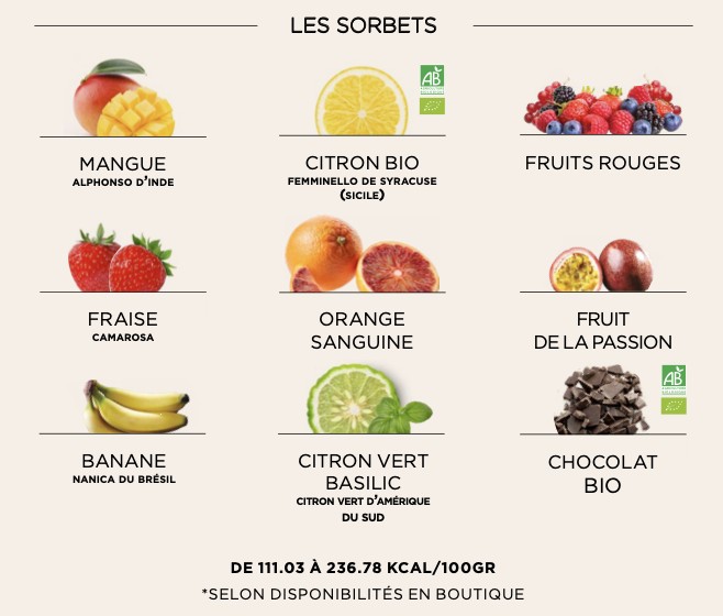 Amorino menu 2