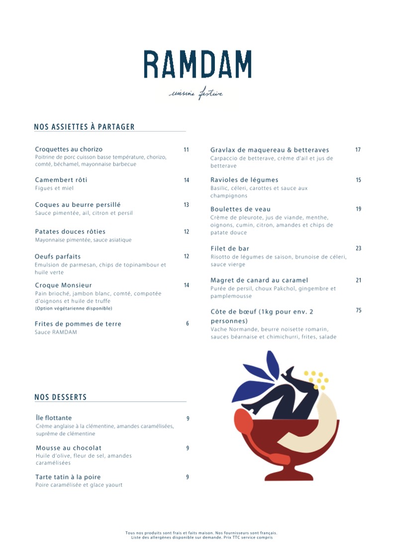 Ramdam menu 1