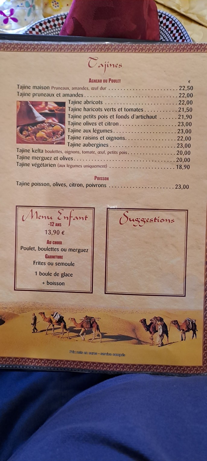 Soleil de Marrakech menu 2